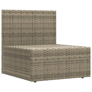 vidaXL 7 Piece Patio Lounge Set with Cushions Gray Poly Rattan-8