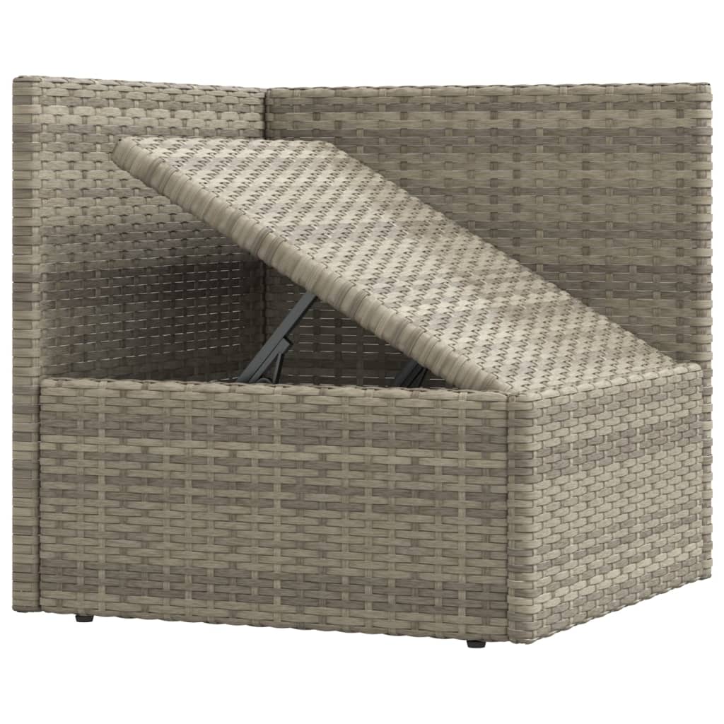 vidaXL 8 Piece Patio Lounge Set with Cushions Gray Poly Rattan-18