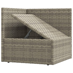 vidaXL 8 Piece Patio Lounge Set with Cushions Gray Poly Rattan-17