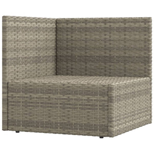 vidaXL 6 Piece Patio Lounge Set with Cushions Gray Poly Rattan-16