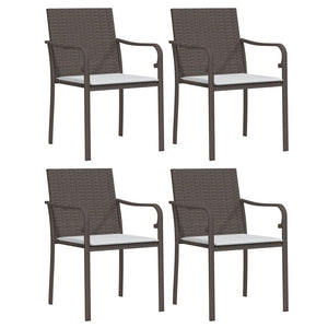 vidaXL Patio Dining Set Table and Chair with Cushions Poly Rattan and Steel-48