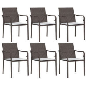 vidaXL Patio Dining Set Table and Chair with Cushions Poly Rattan and Steel-89