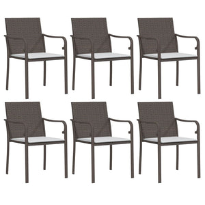 vidaXL Patio Dining Set Table and Chair with Cushions Poly Rattan and Steel-77