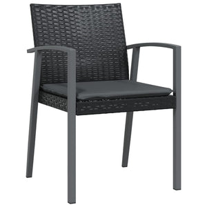 vidaXL Patio Dining Set Table and Chair with Cushions Poly Rattan and Steel-74