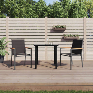 vidaXL 5 Piece Patio Dining Set Black Textilene and Steel-32