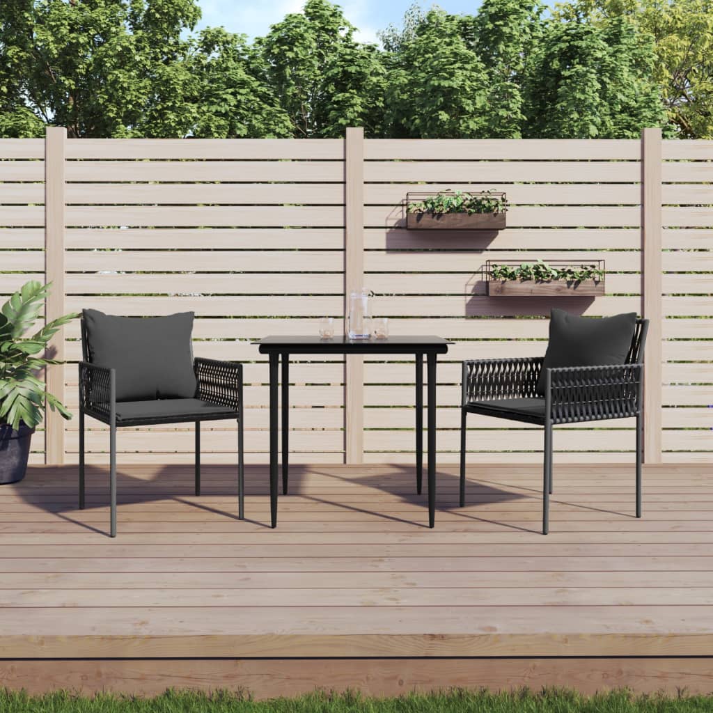 vidaXL Patio Dining Set with Cushions Outdoor Furniture Poly Rattan and Steel-57