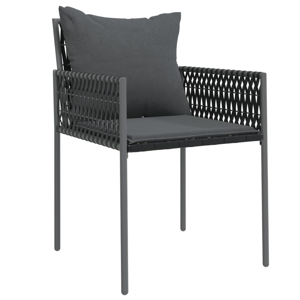 vidaXL Patio Dining Set with Cushions Outdoor Furniture Poly Rattan and Steel-67