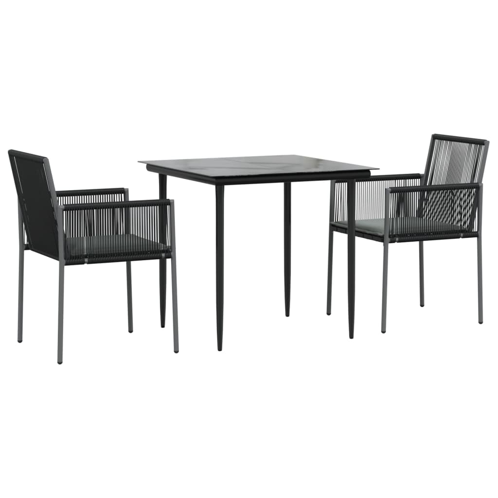 vidaXL Patio Dining Set Table and Chair with Cushions Poly Rattan and Steel-40