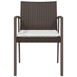 vidaXL Patio Chair Outdoor Seat with Cushions Patio Furniture Poly Rattan-44