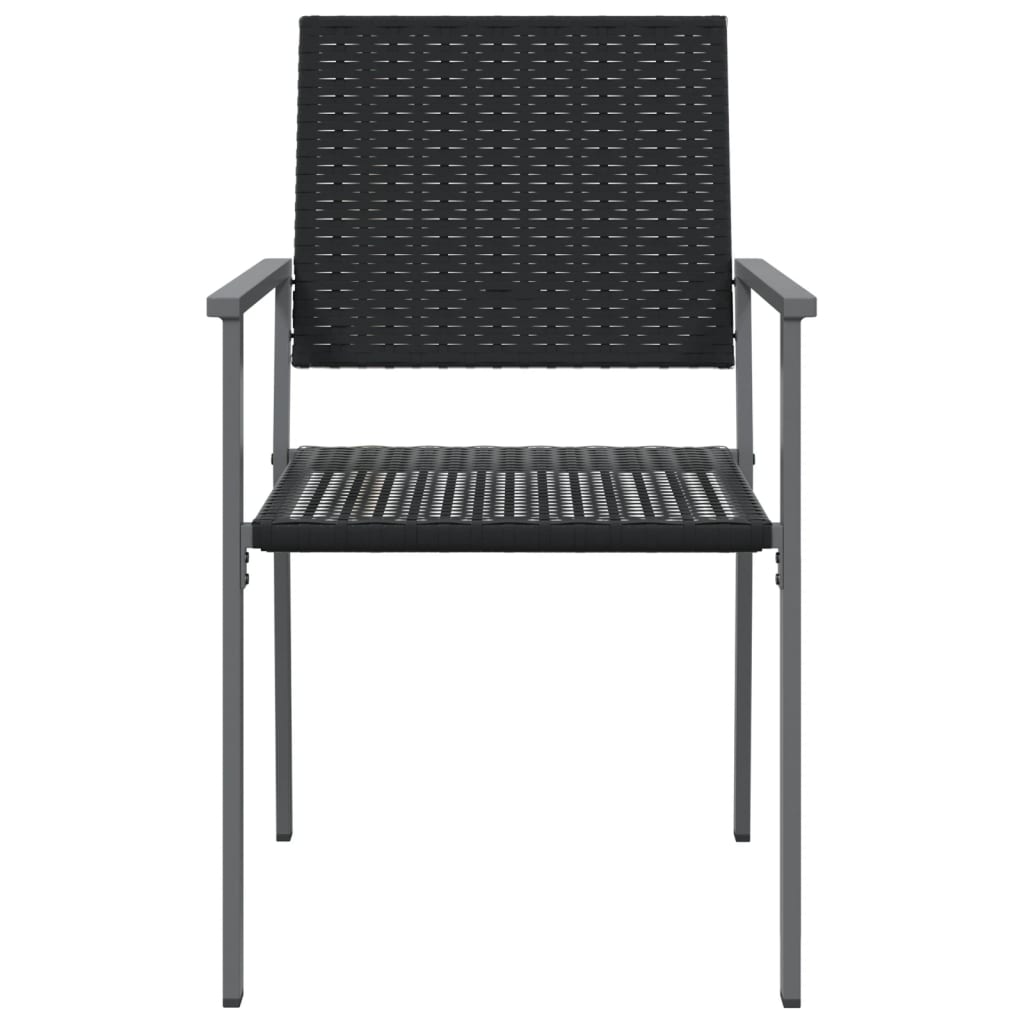 vidaXL Patio Chairs 4 pcs Black 21.3"x24.6"x35" Poly Rattan-3