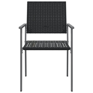 vidaXL Patio Chairs 4 pcs Black 21.3"x24.6"x35" Poly Rattan-3