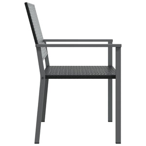 vidaXL Patio Chairs 4 pcs Black 21.3"x24.6"x35" Poly Rattan-4