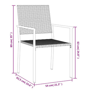 vidaXL Patio Chairs 4 pcs Black 21.3"x24.6"x35" Poly Rattan-1