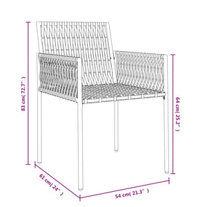 vidaXL Patio Chair Outdoor Lawn Chair with Cushions Patio Set Poly Rattan-52