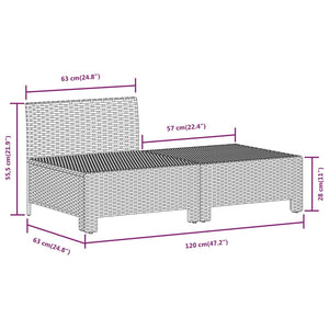 vidaXL 6 Piece Patio Lounge Set with Cushions Gray Poly Rattan-1