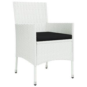 vidaXL Patio Dining Set with Cushions Outdoor Furniture White Poly Rattan-13