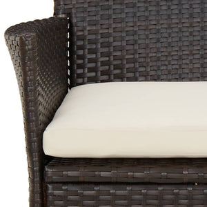 vidaXL Patio Bistro Set with Cushions Outdoor Wicker Furniture Poly Rattan-19