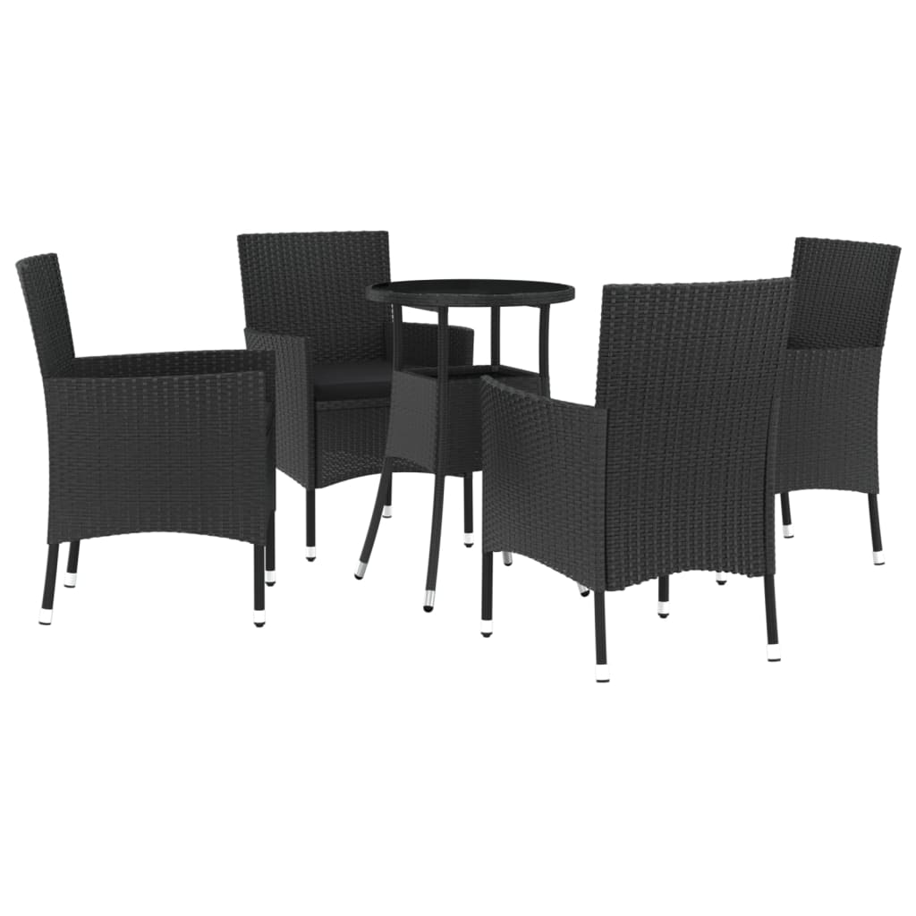 vidaXL Patio Bistro Set with Cushions Outdoor Wicker Furniture Poly Rattan-56