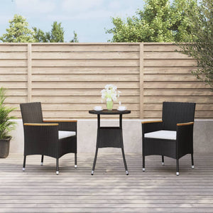 vidaXL Patio Bistro Set with Cushions Outdoor Wicker Furniture Poly Rattan-70