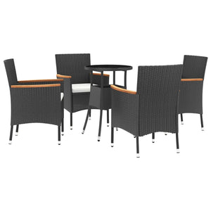 vidaXL Patio Bistro Set with Cushions Outdoor Wicker Furniture Poly Rattan-15