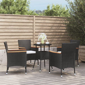 vidaXL Patio Bistro Set with Cushions Outdoor Wicker Furniture Poly Rattan-23