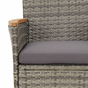 vidaXL Patio Bistro Set with Cushions Outdoor Wicker Furniture Poly Rattan-75