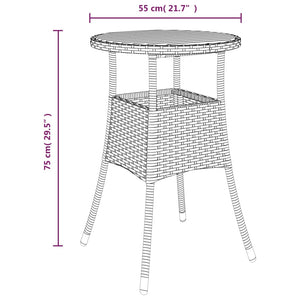 vidaXL Patio Bistro Set with Cushions Outdoor Wicker Furniture Poly Rattan-20