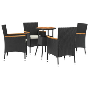 vidaXL Patio Bistro Set with Cushions Outdoor Wicker Furniture Poly Rattan-0