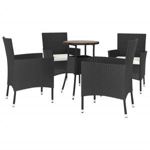 vidaXL Patio Bistro Set with Cushions Outdoor Wicker Furniture Poly Rattan-45