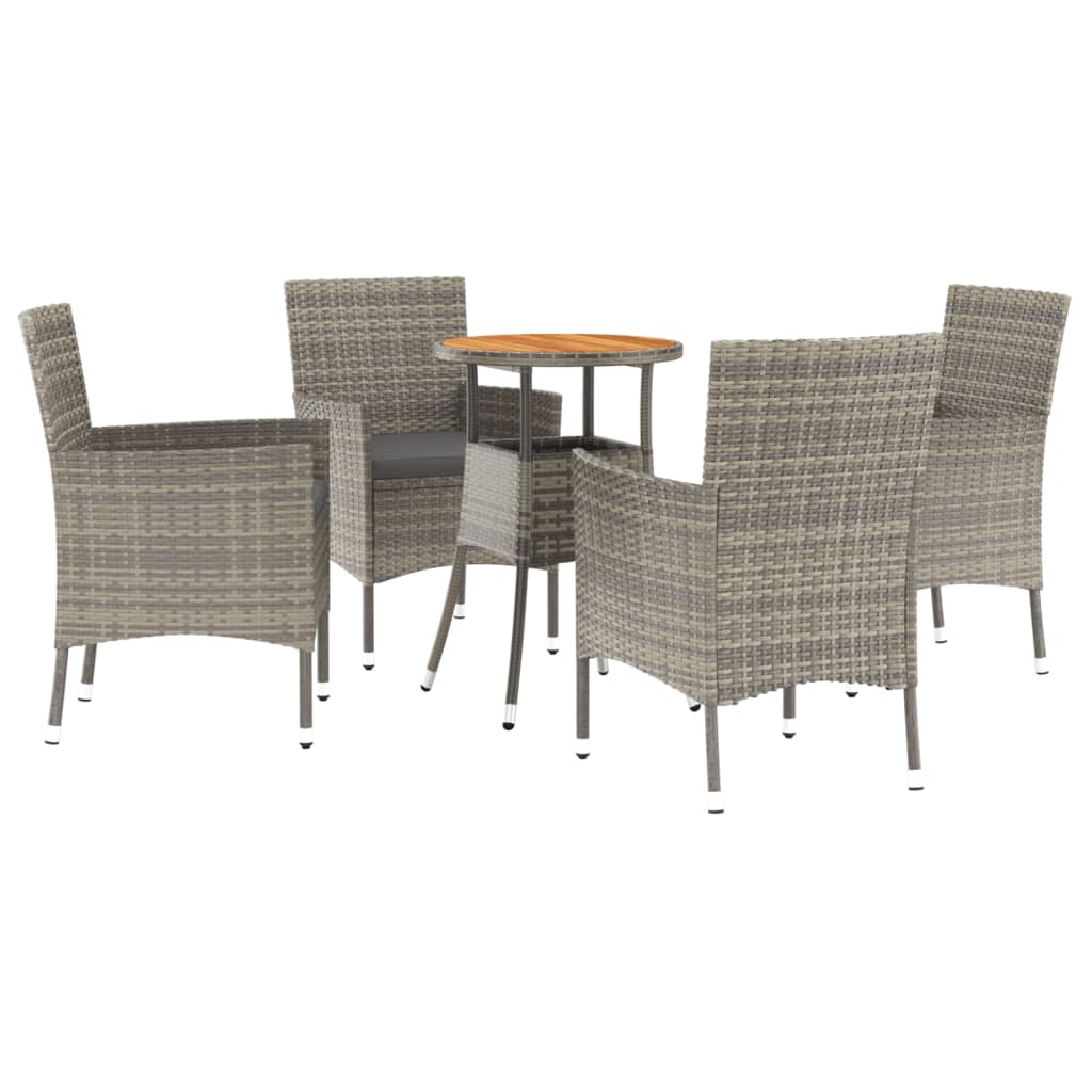 vidaXL Patio Bistro Set with Cushions Outdoor Wicker Furniture Poly Rattan-19