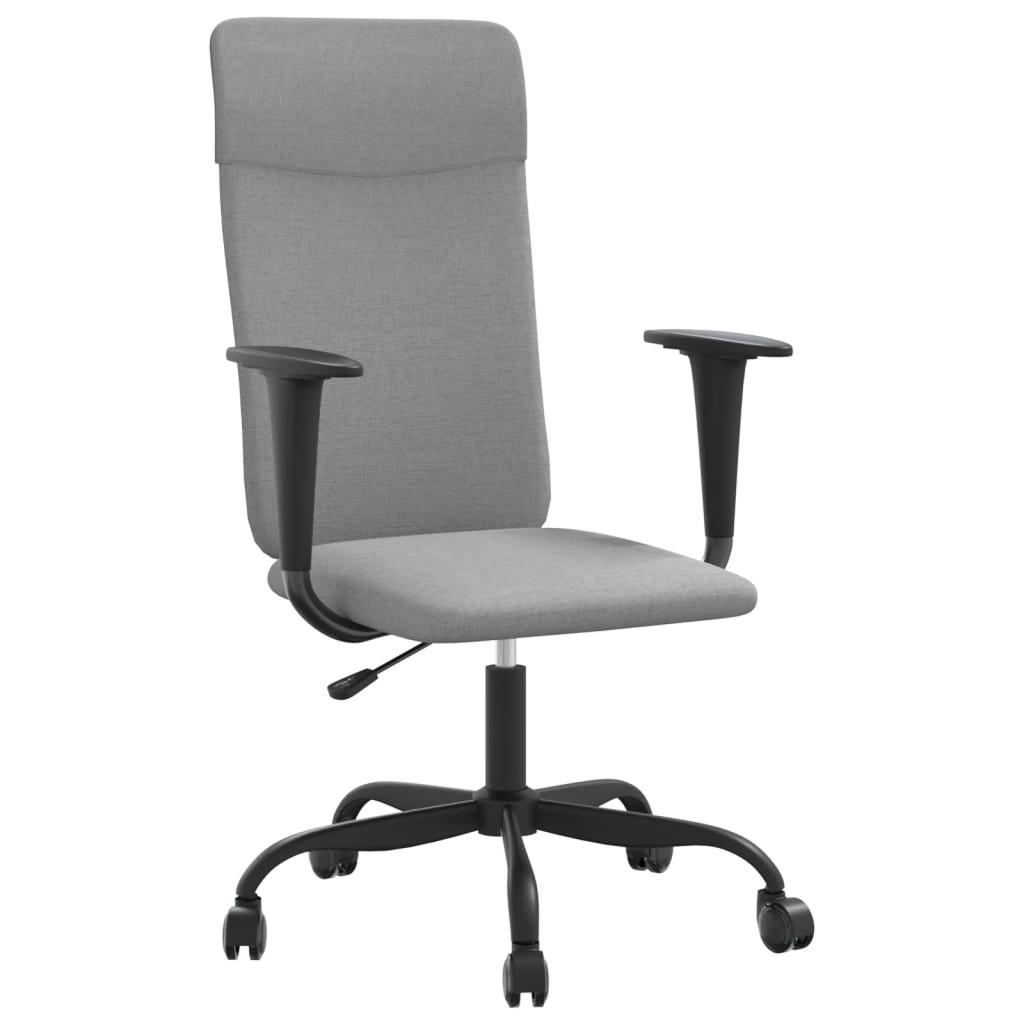 vidaXL Office Chair Rolling Office Computer Desk Chair with Armrest Fabric-15