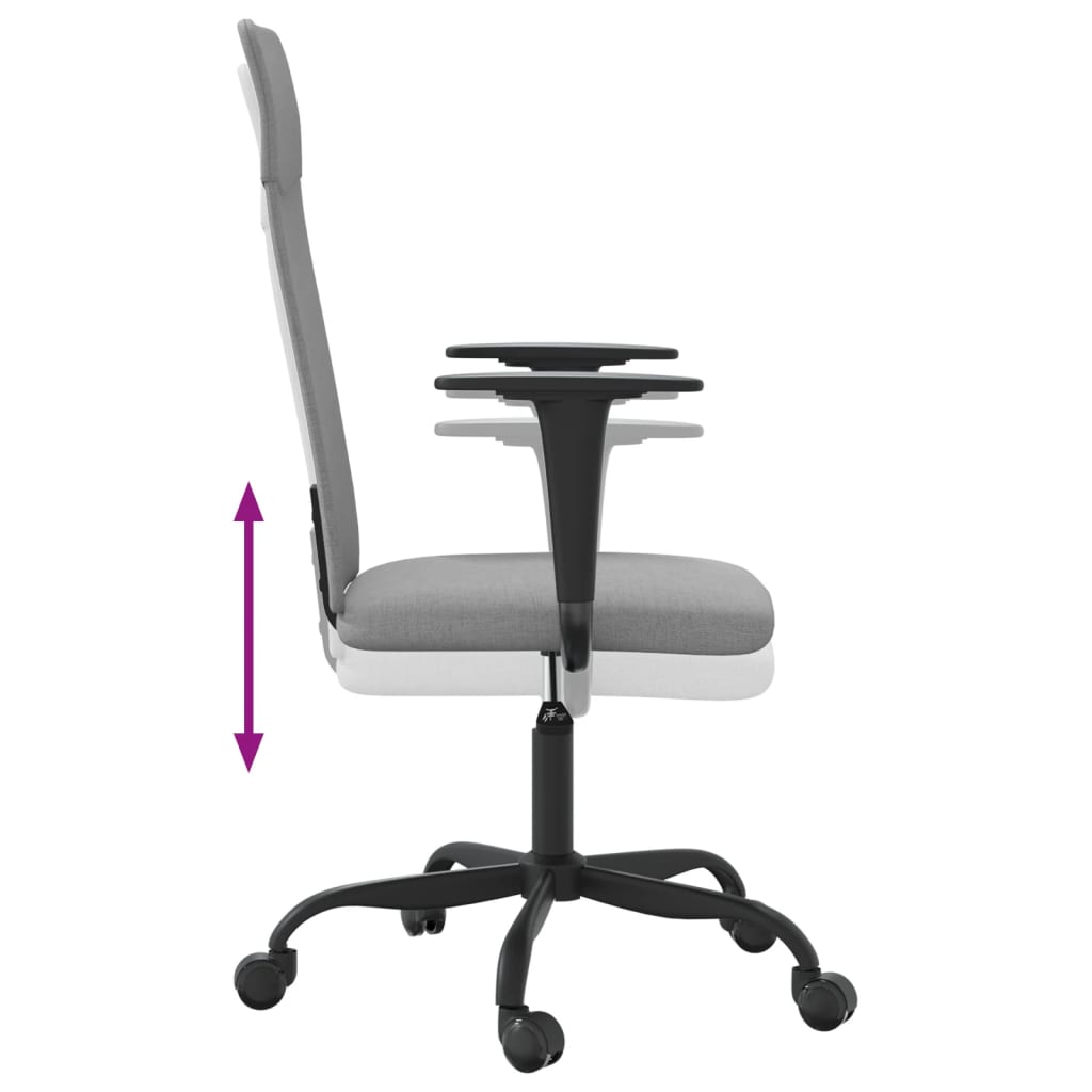 vidaXL Office Chair Rolling Office Computer Desk Chair with Armrest Fabric-7