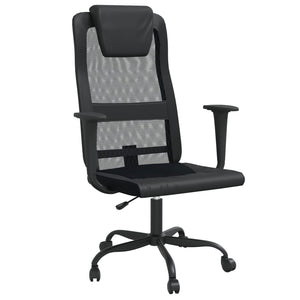 vidaXL Office Chair Office Computer Desk Chair Mesh Fabric and Faux Leather-0