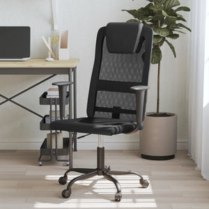 vidaXL Office Chair Office Computer Desk Chair Mesh Fabric and Faux Leather-6