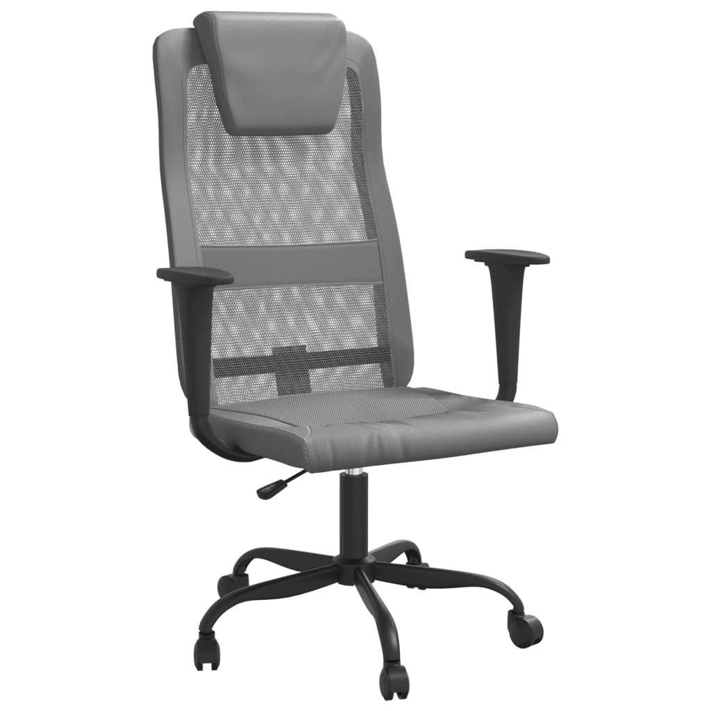 vidaXL Office Chair Office Computer Desk Chair Mesh Fabric and Faux Leather-2