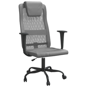 vidaXL Office Chair Office Computer Desk Chair Mesh Fabric and Faux Leather-2