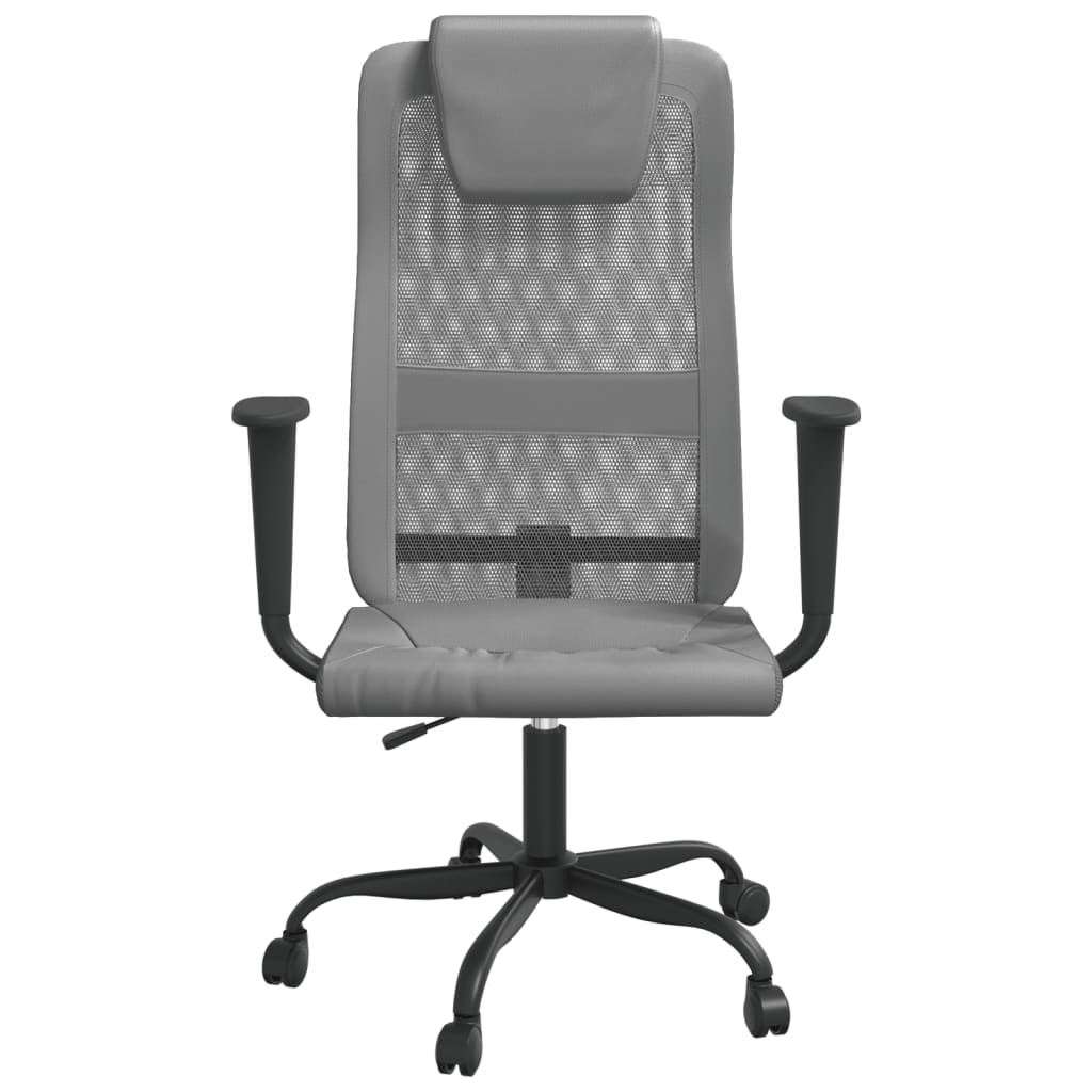 vidaXL Office Chair Office Computer Desk Chair Mesh Fabric and Faux Leather-8