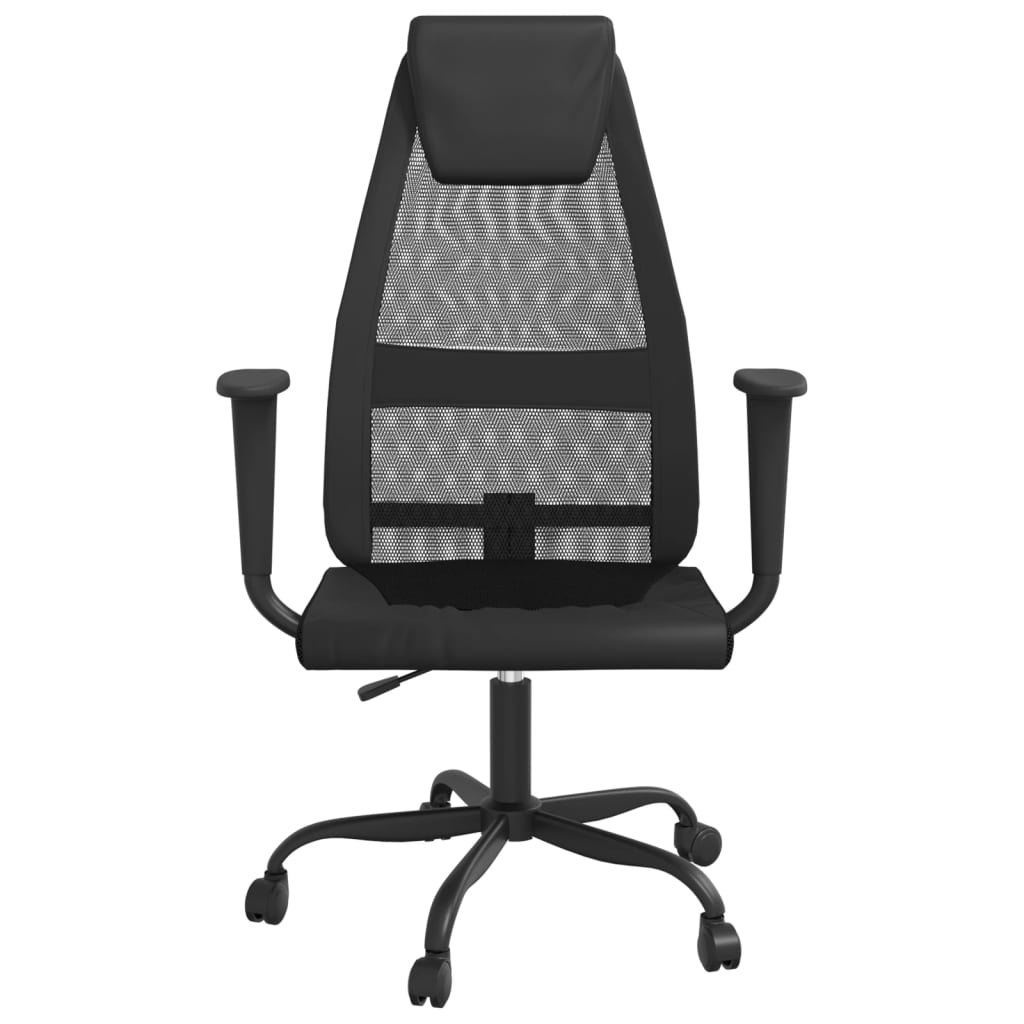 vidaXL Office Chair Rolling Computer Desk Chair Mesh Fabric and Faux Leather-14