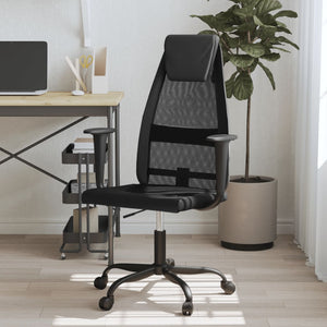 vidaXL Office Chair Rolling Computer Desk Chair Mesh Fabric and Faux Leather-8