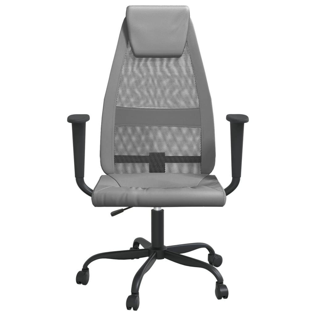 vidaXL Office Chair Rolling Computer Desk Chair Mesh Fabric and Faux Leather-7