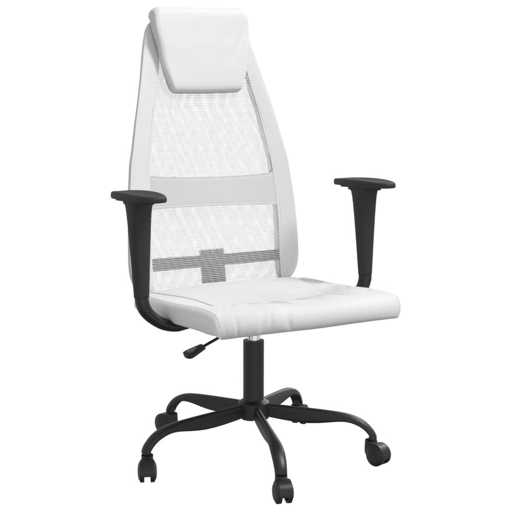 vidaXL Office Chair Rolling Computer Desk Chair Mesh Fabric and Faux Leather-22