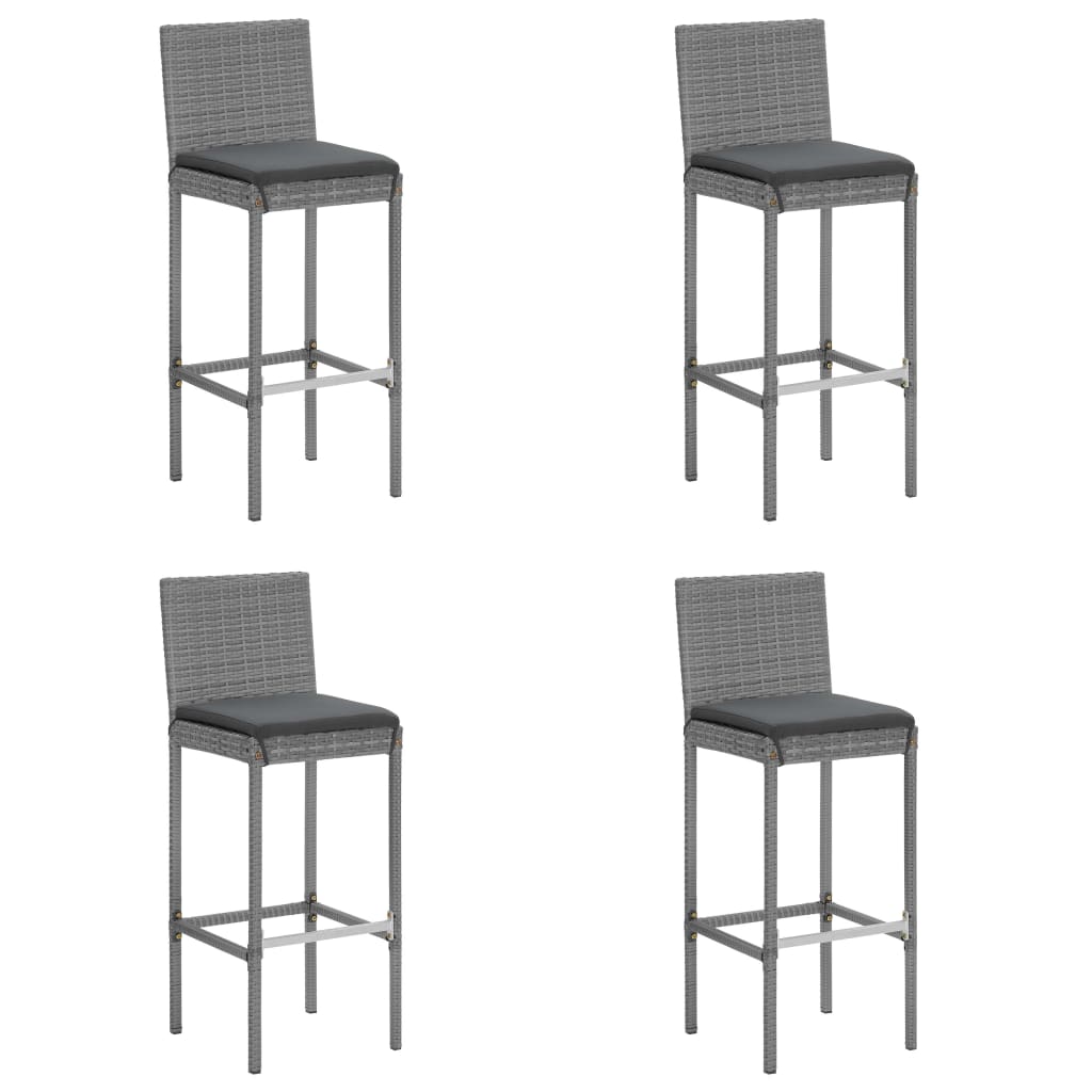 vidaXL Patio Bar Set Outdoor Table and Chair Set with Cushions Poly Rattan-23