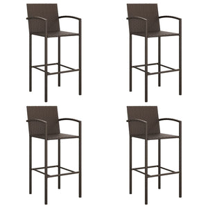 vidaXL Patio Bar Set Outdoor Patio Wicker Set Bar Height Chair Poly Rattan-12