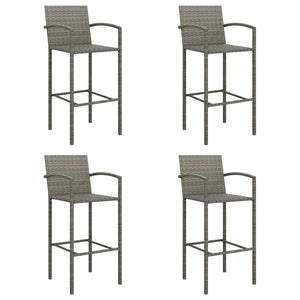 vidaXL Patio Bar Set Outdoor Patio Wicker Set Bar Height Chair Poly Rattan-70