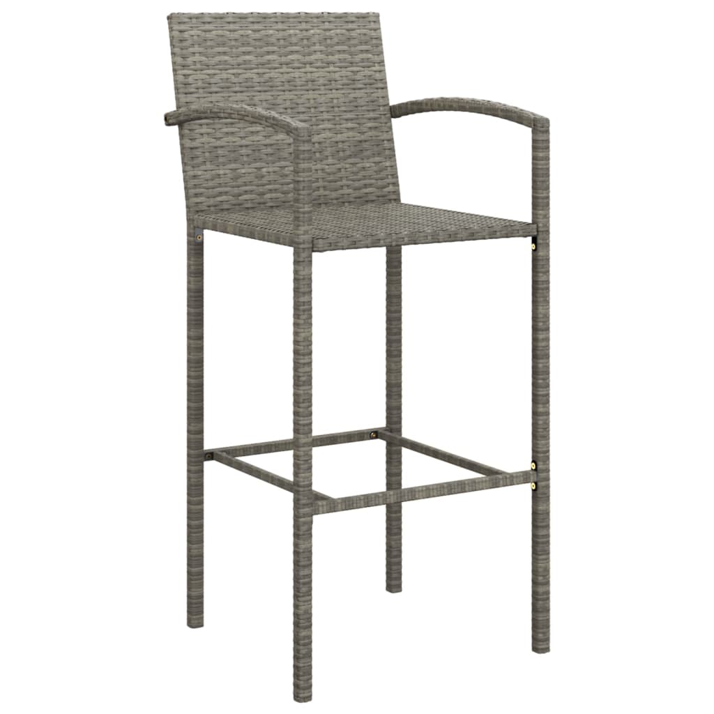 vidaXL Patio Bar Set Outdoor Patio Wicker Set Bar Height Chair Poly Rattan-79