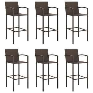 vidaXL Patio Bar Set Outdoor Patio Wicker Set Bar Height Chair Poly Rattan-24