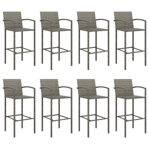 vidaXL Patio Bar Set Outdoor Patio Wicker Set Bar Height Chair Poly Rattan-16