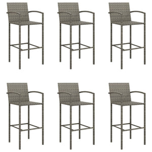 vidaXL Patio Bar Set Outdoor Patio Wicker Set Bar Height Chair Poly Rattan-38