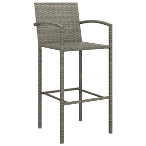 vidaXL Patio Bar Set Outdoor Patio Wicker Set Bar Height Chair Poly Rattan-45