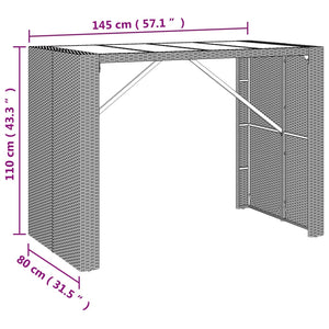 vidaXL Patio Bar Set Wicker Outdoor Bar Set Poly Rattan and Solid Wood Acacia-18